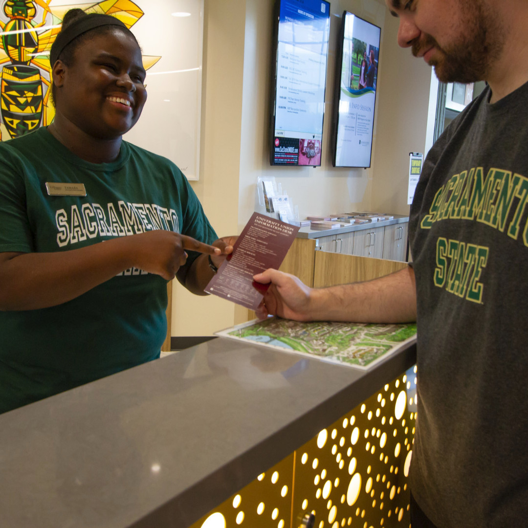 You got questions❓We have answers❗ Our Info Desk continues to operate remotely M-F 8 am- 5pm. Ask us anything campus-related and we'll point you in the right direction. 📞(916) 278-6997 📩uuinfodesk@csus.edu📲Text to 55744 and be sure to use code "union" in the message