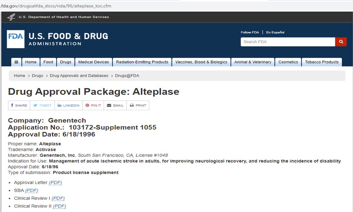 Steven Warach (@warach_steven) on Twitter photo Happy tPA Day! 25 years ago today FDA approved alteplase for ischemic stroke. The beginning of the stroke reperfusion revolution!
accessdata.fda.gov/drugsatfda_doc…
<a href="/NINDStrials/">NINDStrials</a> <a href="/US_FDA/">U.S. FDA</a> <a href="/American_Heart/">American Heart Association</a> <a href="/genentech/">Genentech</a> <a href="/LoneStarStroke/">Lone Star Stroke Research Consortium</a> Happy tPA Day! 25 years ago today FDA approved alteplase for ischemic stroke. The beginning of the stroke reperfusion revolution!
accessdata.fda.gov/drugsatfda_doc…
<a href="/NINDStrials/">NINDStrials</a> <a href="/US_FDA/">U.S. FDA</a> <a href="/American_Heart/">American Heart Association</a> <a href="/genentech/">Genentech</a> <a href="/LoneStarStroke/">Lone Star Stroke Research Consortium</a>