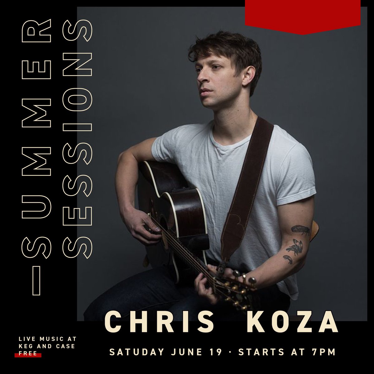 The weekend is almost here and we are READY FOR IT! Join us for tonight’s Summer Sessions at 7:00pm for a beautiful, live performance by <a href="/_lanue_/">Sarah Krueger</a> and tomorrow at 7:00pm to enjoy a performance by <a href="/chriskoza/">Chris Koza</a>!