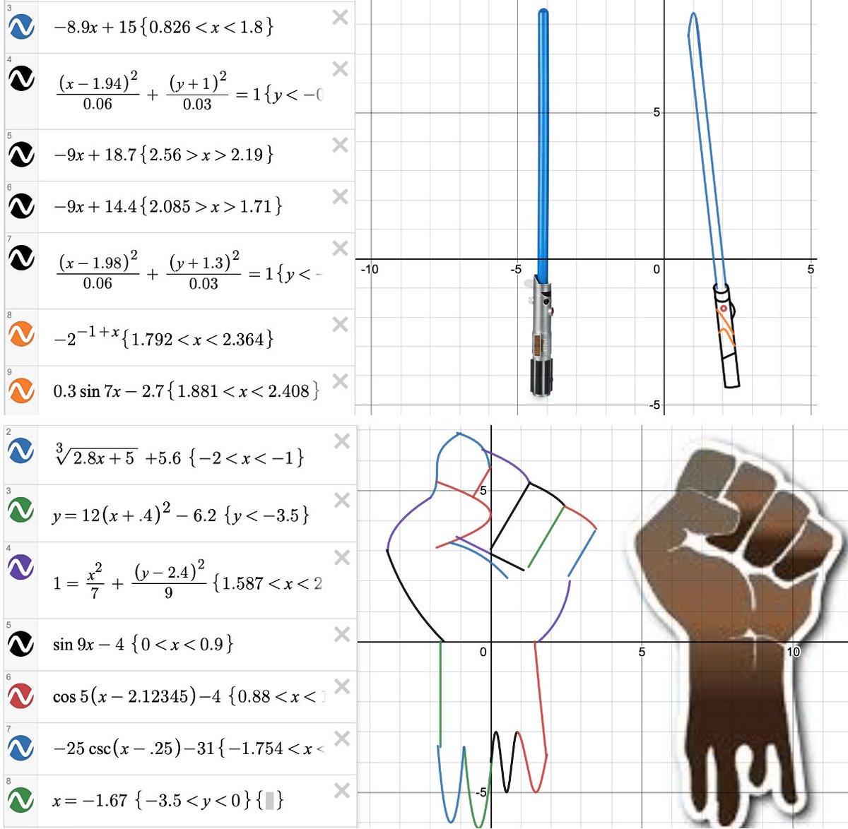 MrValencia24's tweet photo. Always impressed with the amazing work of my ss at #WeAreChappaqua. Check out some of their final @Desmos Art Projects 🙂👩‍🎨🧑‍🎨

#MTBoS #ITeachMath #MathPlay #MathisFun #MathChat #Maths #MathArt #MathEd https://t.co/8ww5HojAWl