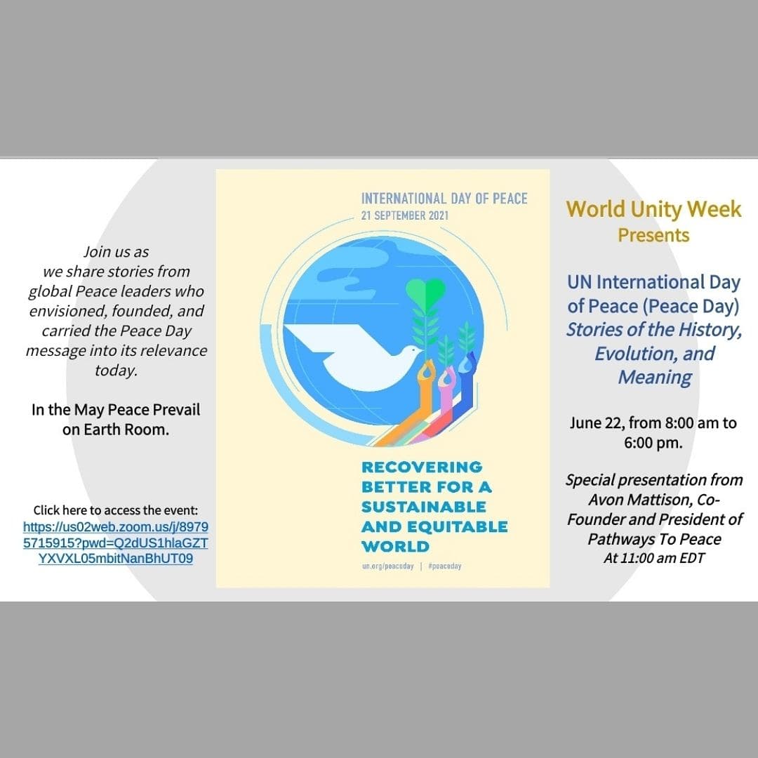 Join us for world unity week! #pathwaystopeace #worldunityweek