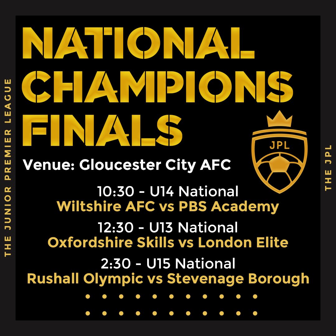 jnrpremleague's tweet image. Tomorrow is the National League Champions Finals at the gorgeous @gloucestercityafc stadium 

The very best teams at these age groups battle it out for the National title 

Good luck to all involved