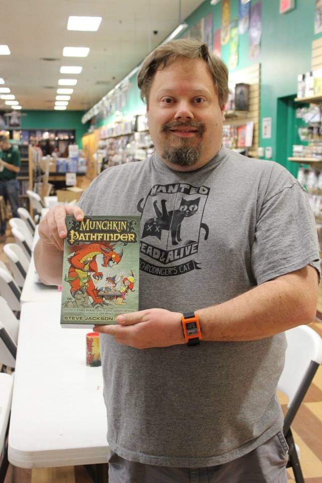 It's with a heavy heart that we announce the passing of our Munchkin Czar, Andrew Hackard. If you've played a Munchkin game, you've been touched by his work. He was an incredibly nice, funny, and gifted man, and will be missed deeply. We love you, Andrew.