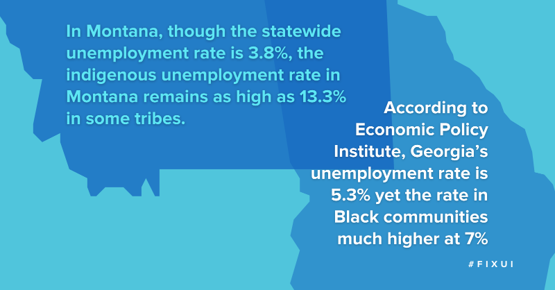 steelworkers's tweet image. In Montana, Indigenous unemployment is as high as 13.3% #FixUI
