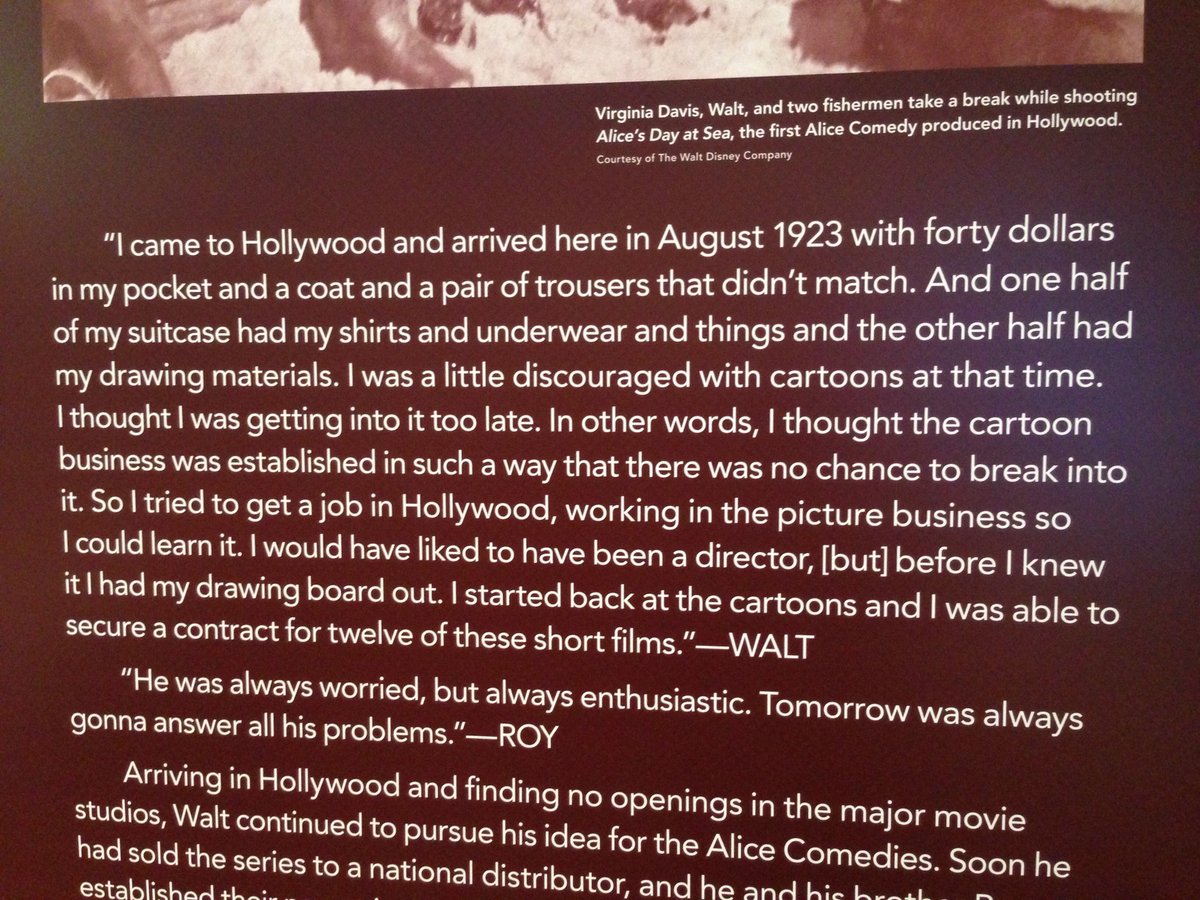 I am never going to get tired of reading about Walt Disney’s concerns that 1923 was too late to get into animation business.