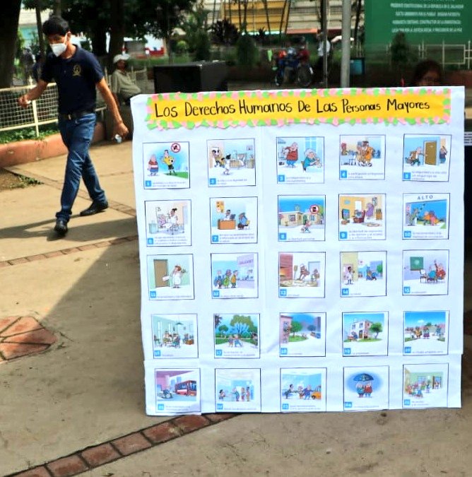 PDDHElSalvador's tweet photo. En la #FeriaDDHH Personas Mayores se desarrolla una metodología participativa y lúdica, donde acompañan las Unidades Juveniles de #PDDH.
Además, hay apoyo de la Mesa de Derechos Humanos de las Personas Mayores y personal de la @pddhsantaana. https://t.co/ghrmlVv8R7