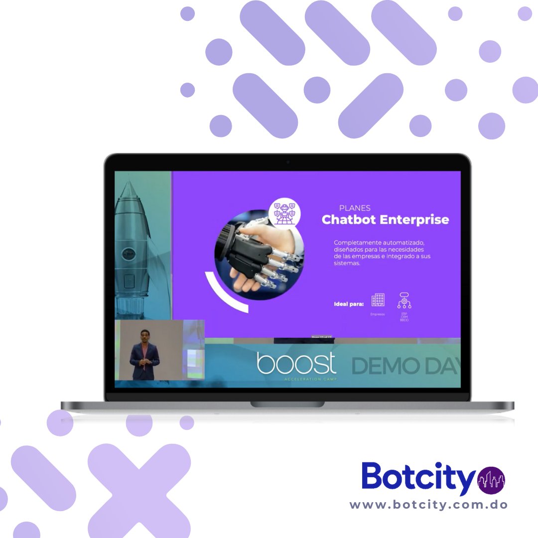 botcityrd's tweet photo. Presentación Pitch Botcity en DEMO DAY, video completo en nuestro canal de Youtube: https://t.co/0t3Lkvsnaz https://t.co/IvpRpiPAEb