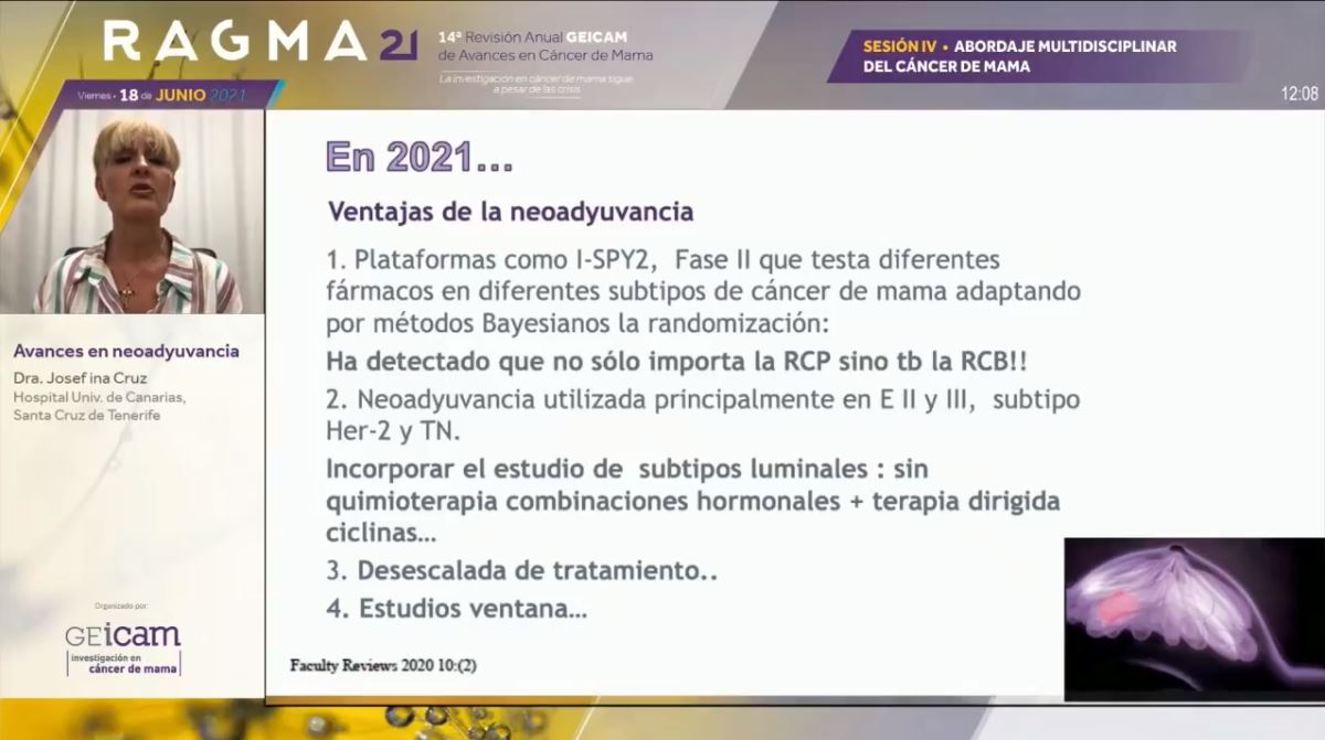 GEICAM's tweet photo. Cerramos #RAGMA21 con el análisis de la Dra. Josefina García en relación a los avances en el tratamiento neoadyuvante del #cáncerdemama https://t.co/jbpDiZpHx3