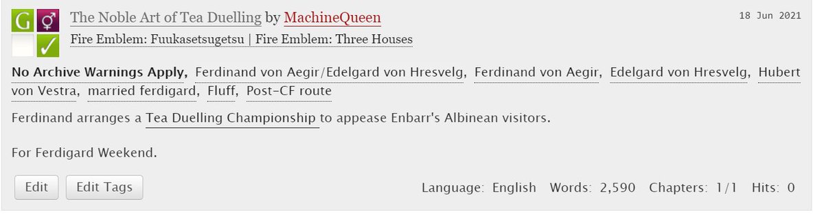 MachineQueen4's tweet photo. For @FerdigardWknd Day 1: Competition, I bring to you a really silly fic about tea duelling. Enjoy, enjoy! #FerdinandRarepair

https://t.co/Trucm3XNzx https://t.co/Wnfmp7EHq7