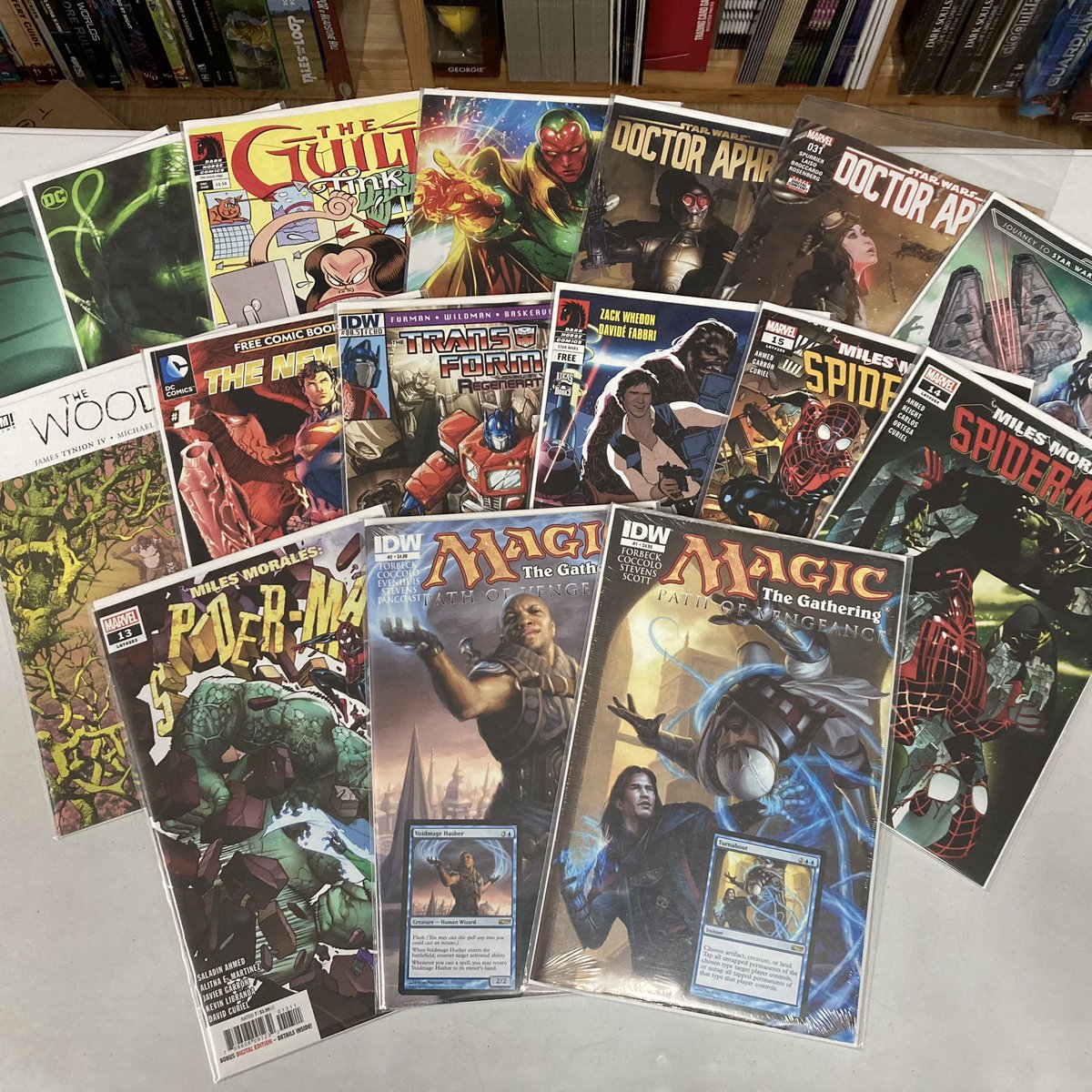proudlioncomics's tweet photo. Our journey through existing comic stock continues to reveal some interesting titles, and today some new older comics have made their way to our shelves (and our webstore too)! See anything you thought you’d missed?
#lookwhatwefound #comicvariants #shoplocal https://t.co/P9CVQ3RkKN