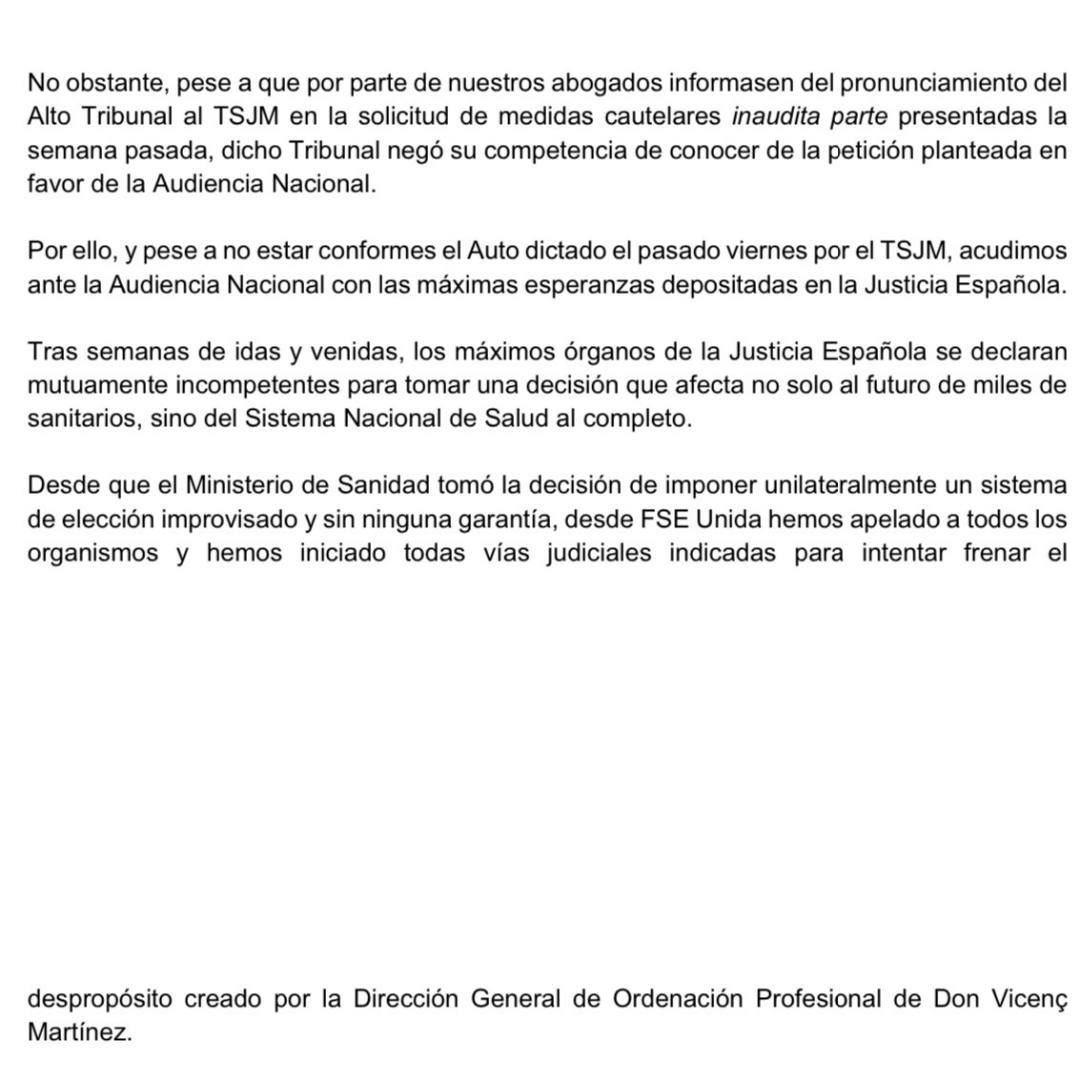 FSEunida's tweet photo. 🔴 ÚLTIMA HORA: Nota de prensa vía legal FSEunida https://t.co/Xp8iqfQWIS