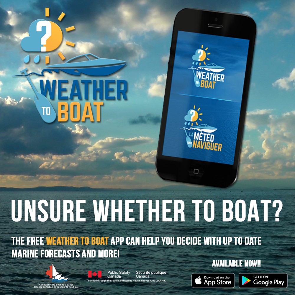 Marine Operators have a new boating safety 'app' weathertoboat.ca from our boating safety partners at @csbc_bt_tips #SGBOPP^DH