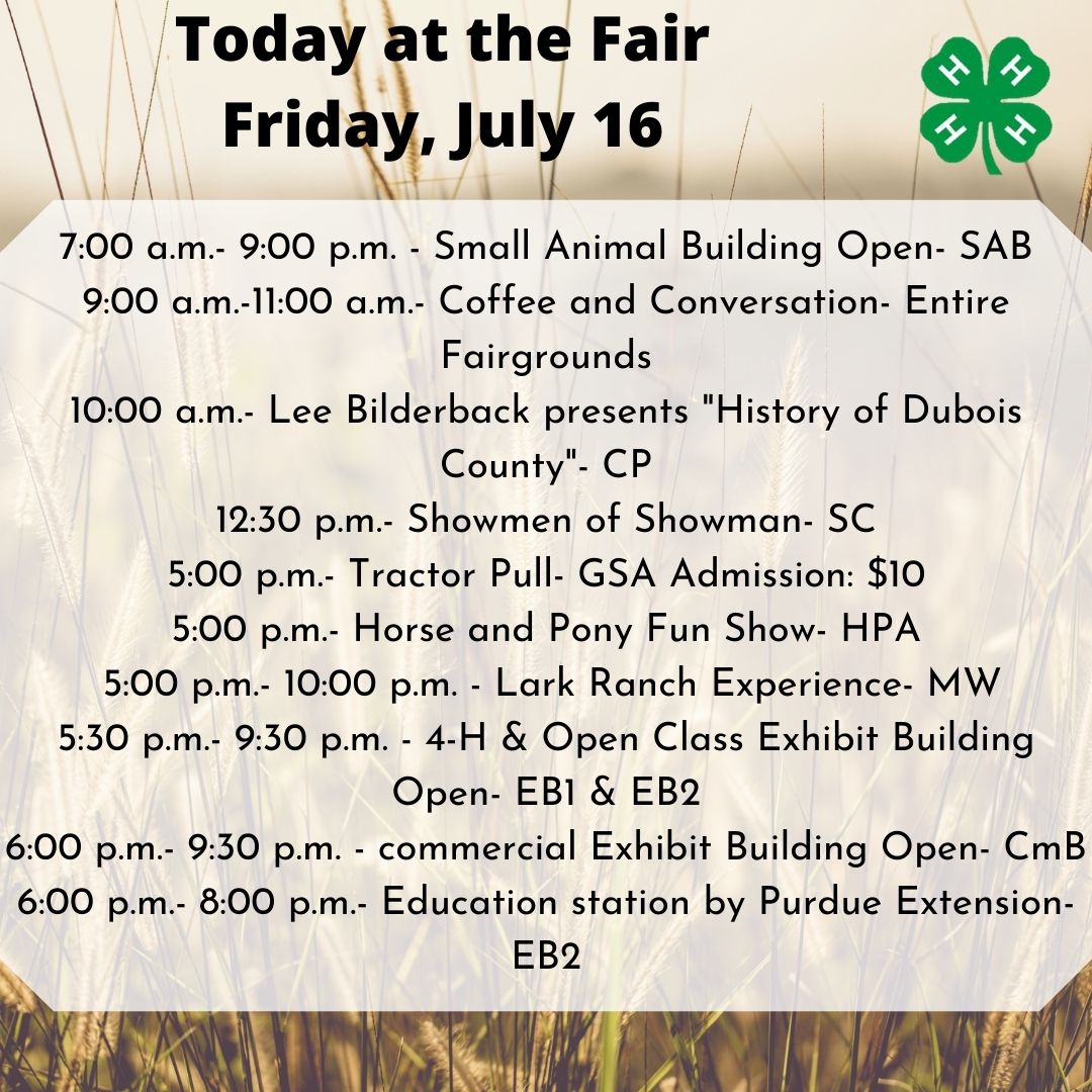 Today at the Fair! Today is the last day of fair so come out today before its over! There is still lots of fun stuff going on you do not want to miss out!