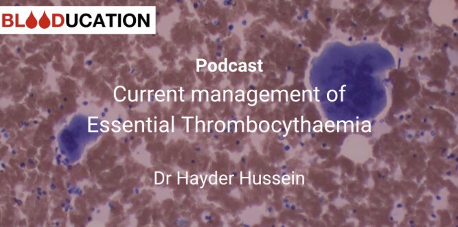 Hi all! Our latest #blooducation podcast is live. Listen to Helen quiz <a href="/h4yder/">Hayder Hussein</a> on updates in #Essentialthrombocythaemia available on iTunes/Spotify or listen here: blooducation.co.uk/portfolio/curr…