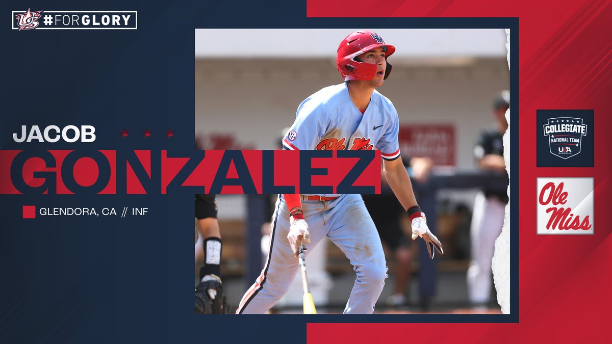 USABaseballCNT's tweet image. Not 1️⃣, but 3️⃣ @OleMissBSB Rebels are donning the stars and stripes this summer 💪

Welcome to #TeamUSA @jakegonzalez717, @_derekdiamond, and @Hayden_Dunhurst!