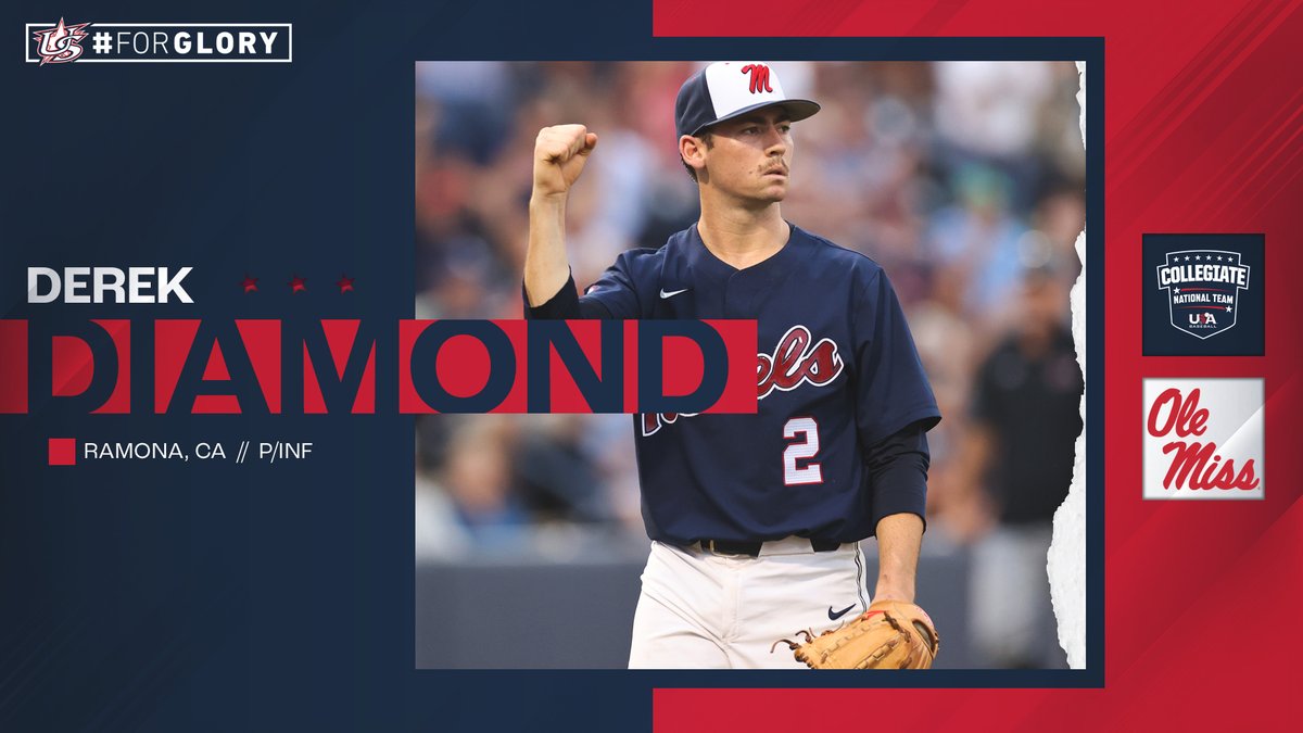 USABaseballCNT's tweet image. Not 1️⃣, but 3️⃣ @OleMissBSB Rebels are donning the stars and stripes this summer 💪

Welcome to #TeamUSA @jakegonzalez717, @_derekdiamond, and @Hayden_Dunhurst!