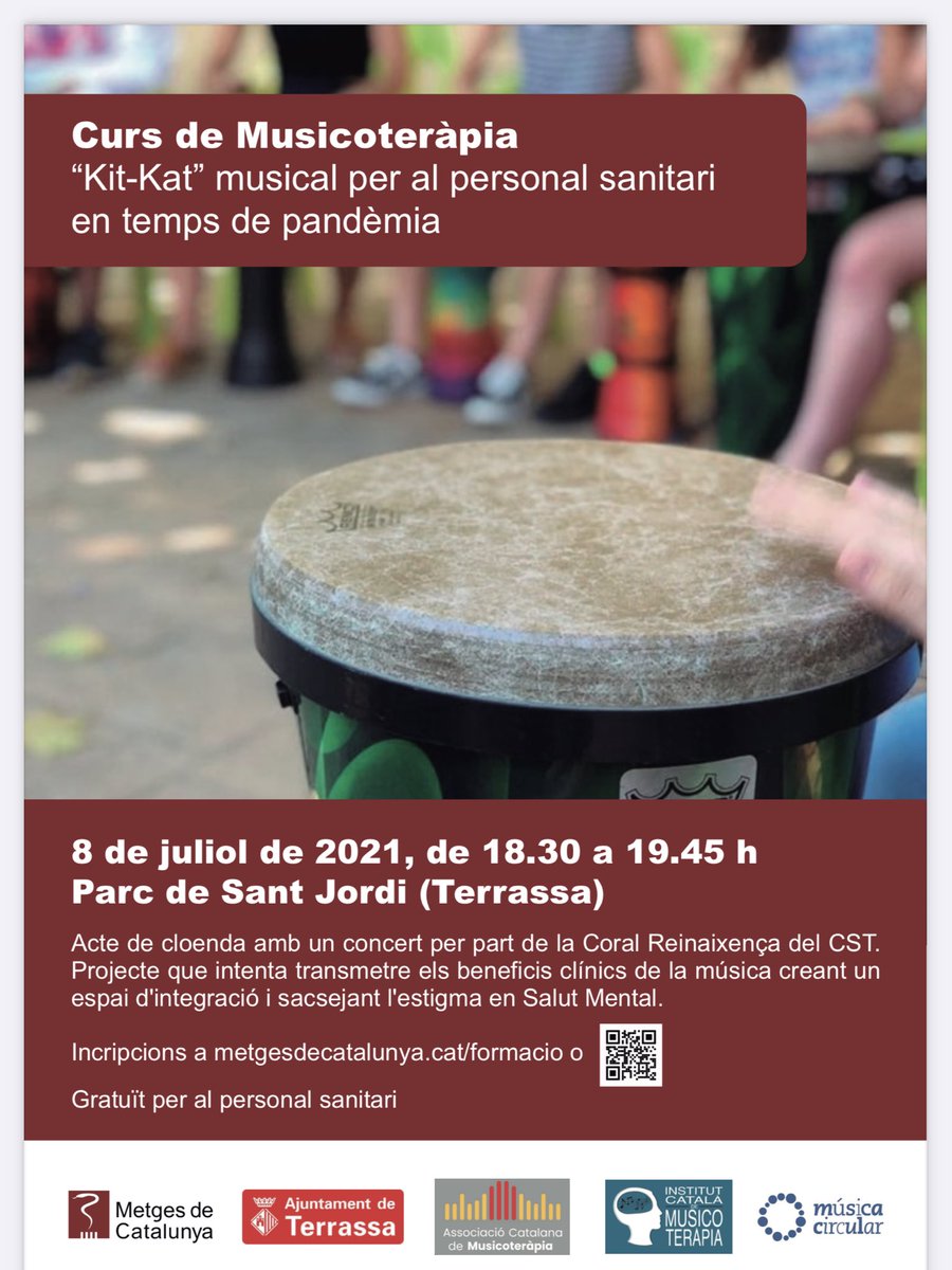 XavierLleonartM's tweet photo. El proper 8 de juliol si ets personal sanitari, deixa anar les cabòries i vine a fer un "kit-kat" musical!!! La inscripció és gratuïta i les places són limitades... Ens veiem! https://t.co/QhdjIcCd4I