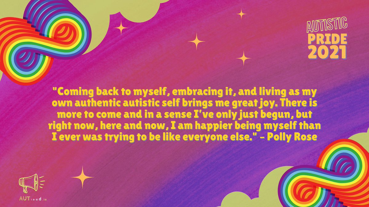 Happy #AutisticPrideDay, everyone! To celebrate, Polly Rose wrote a beautiful letter about her journey (back) to being proud of her authentic, Autistic self. Must-read for the day that's in it: buff.ly/3zCa1JO #AutisticPride #AutisticTwitter #ActuallyAutistic #NDWriters