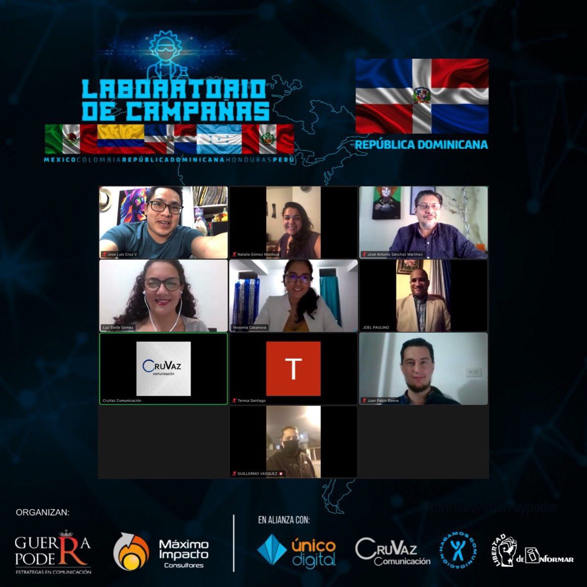 Lab_Compol's tweet photo. 👋🏻 Agradecemos a quienes participaron en la jornada del #LaboratorioComPol edición #RepúblicaDominicana 🇩🇴 realizado la tarde de ayer y en el que la simulación se realizó con base en la #GestiónDeGobierno y atención de #Crisis.
.
.
.
#compol #comunicacion #comunicaciondegob https://t.co/OMge6RD01R