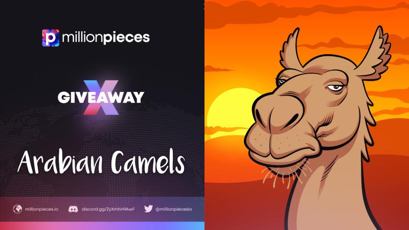 We’re excited to announce a huge giveaway collaboration with Arabian Camels! 8 pieces of land to win + 50 Camels airdrop!

To enter for your chance to win a piece:
1⃣Follow 
@NFTMEDIABOX &amp; @MillionPiecesIO
2⃣RT this tweet 
3⃣Tag 2 Friends 
4⃣Join discord.gg/ZyXmhH9AwF