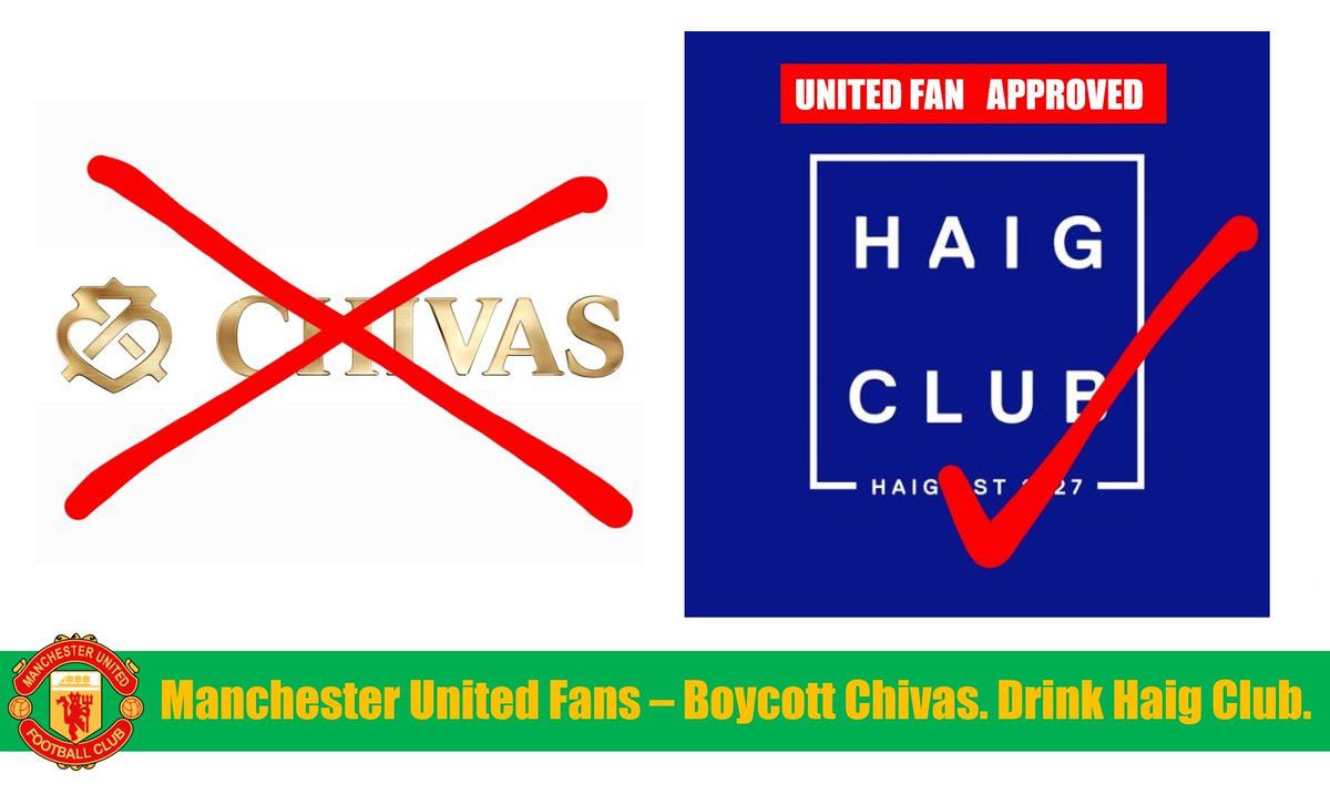 @HaigClub Manchester United fans are fed up with sponsors like @ChivasRegalUS funding the Glazers' toxic ownership of our club. So we're boycotting them and supporting you. Reds drink #UnitedFanApproved Haig Club.
#GlazersOut #GBoycottMUFCSponsors