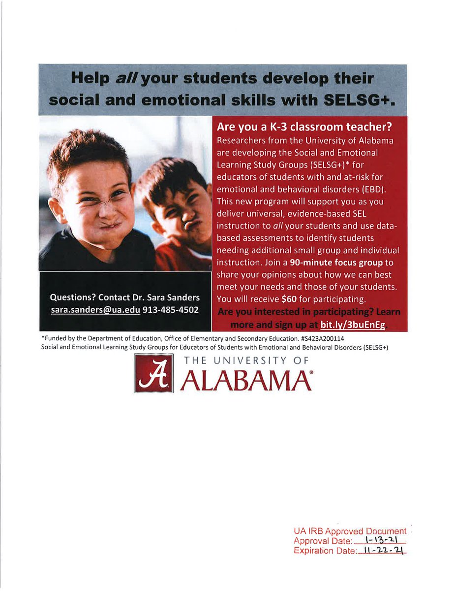 Are you a K-3 Teacher? Do you want to share what elementary classrooms need to deliver successful SEL instruction? Join our focus groups!!  Learn more and sign up:  bit.ly/3buEnEg