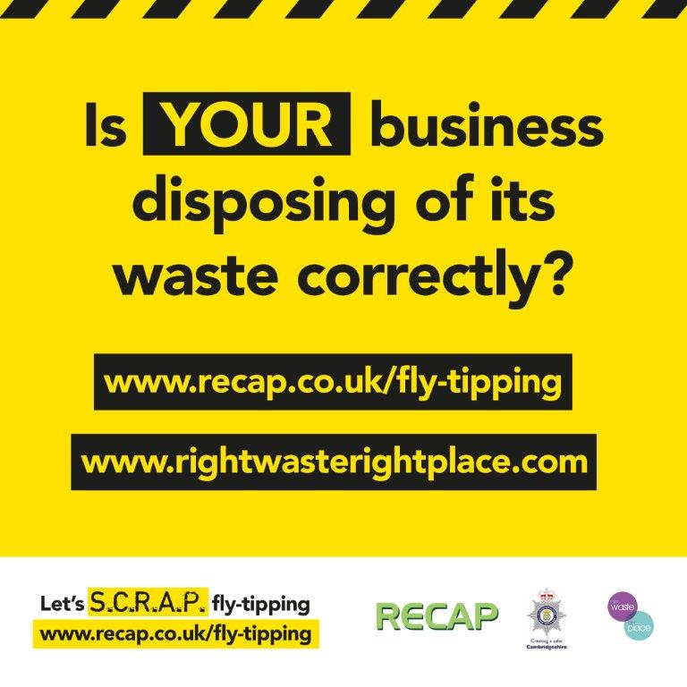 RecapRecycles's tweet photo. Do you run a #business? Find out all you need to know about #waste disposal and avoid your waste to be fly‐tipped. Let’s #SCRAPflytipping  

https://t.co/gE1lR7dL6v‐tipping 

#RecapRecycles @CambStreetScene @EastCambs @FenlandCouncil @huntsdc @PeterboroughPES @SouthCambs @CambsCC https://t.co/G6wRQWOwdW