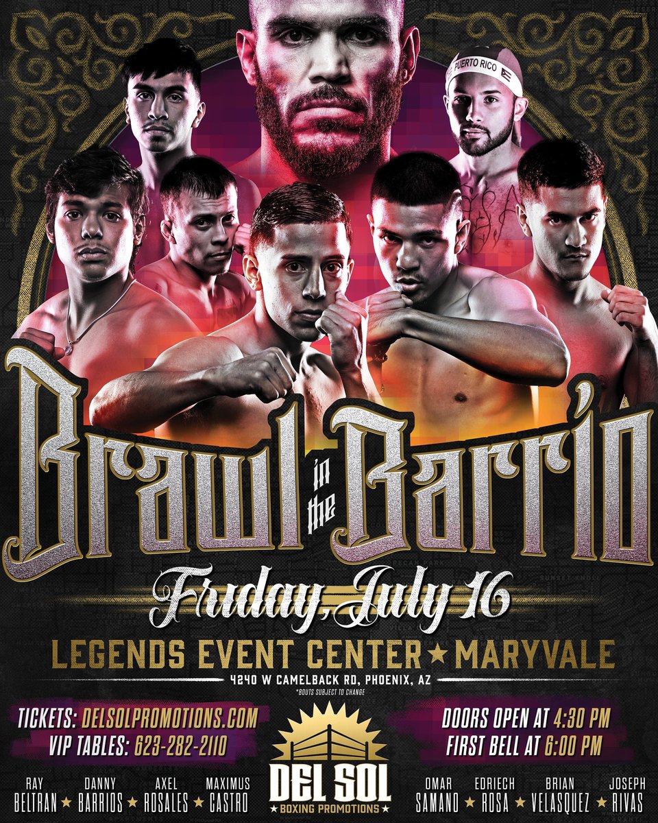 Emily Pandelakis Girten 🌵🔆 (@emilyboxing) on Twitter photo Tickets for #BrawlintheBarrio, featuring <a href="/Beltranboxing/">Ray Beltran</a> are now on sale! Get yours before they're gone! Contact me direct for VIP Tables/Sponsorship
buytickets.at/delsolboxing/r… Tickets for #BrawlintheBarrio, featuring <a href="/Beltranboxing/">Ray Beltran</a> are now on sale! Get yours before they're gone! Contact me direct for VIP Tables/Sponsorship
buytickets.at/delsolboxing/r…