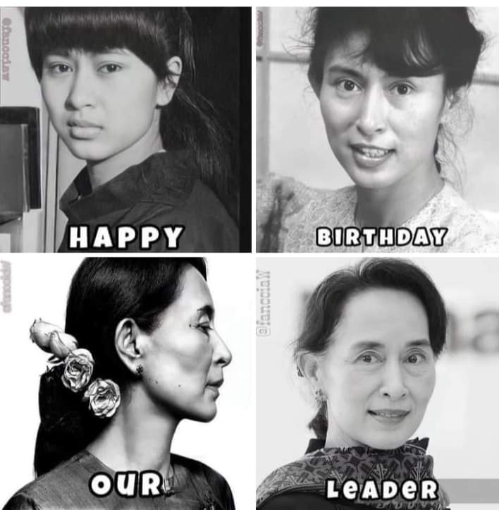 Happy 76th Birthday Mother Suu🎂🌸
I wish for the healthy of Mother Suu and for get Democracy as soon as possible.❤️