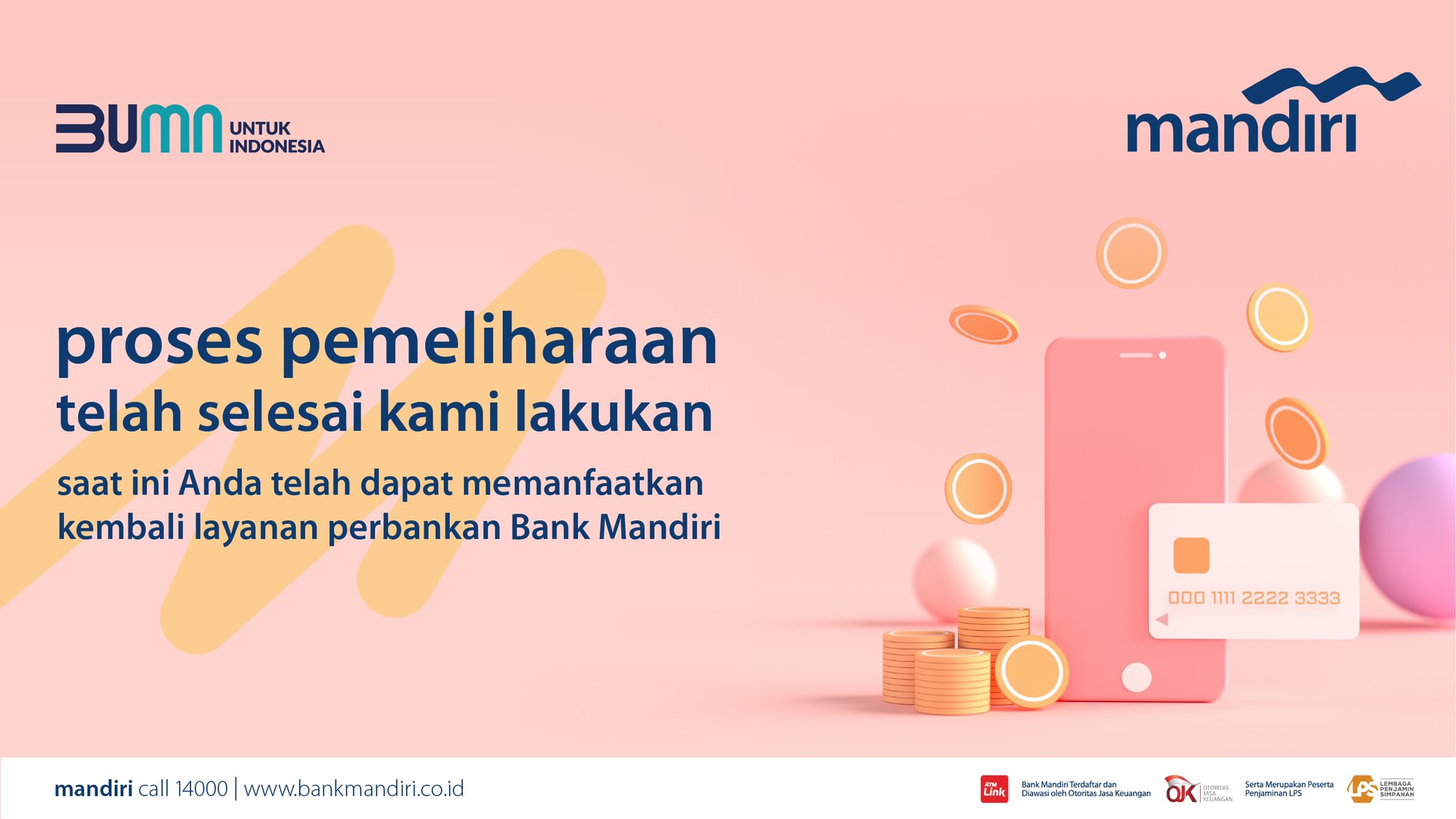bank mandiri on Twitter: "Nasabah Yth. Proses pemeliharaan telah
