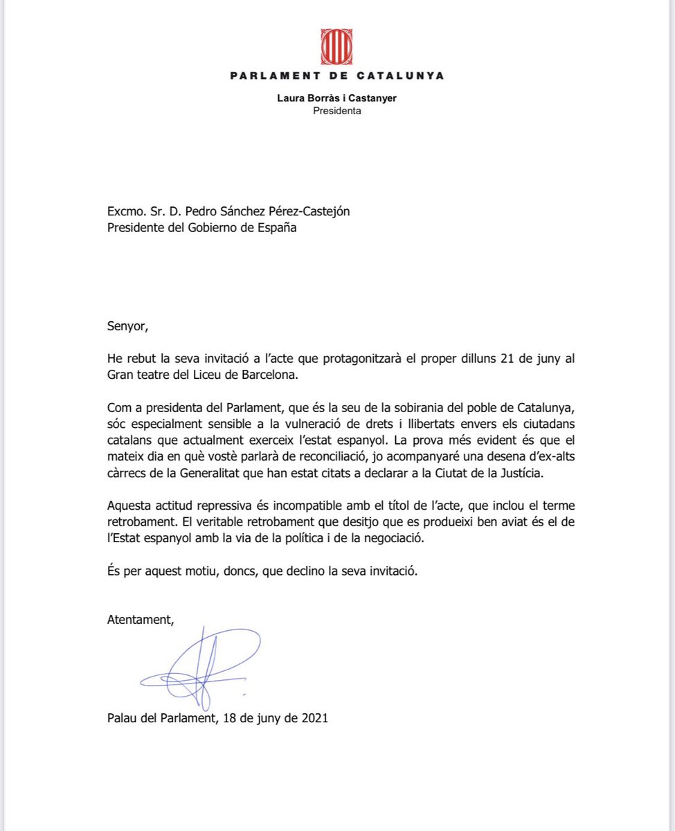 LauraBorras's tweet photo. Reconciliació? El mateix dia acompanyarem ex-alts càrrecs de la Generalitat citats a la Ciutat de la Justícia.Aquesta actitud repressiva que pateixen més de 3.300 persones és incompatible amb el títol de l’acte. El retrobament que desitgem és la via de la política i la negociació https://t.co/mAeRYKuzq3