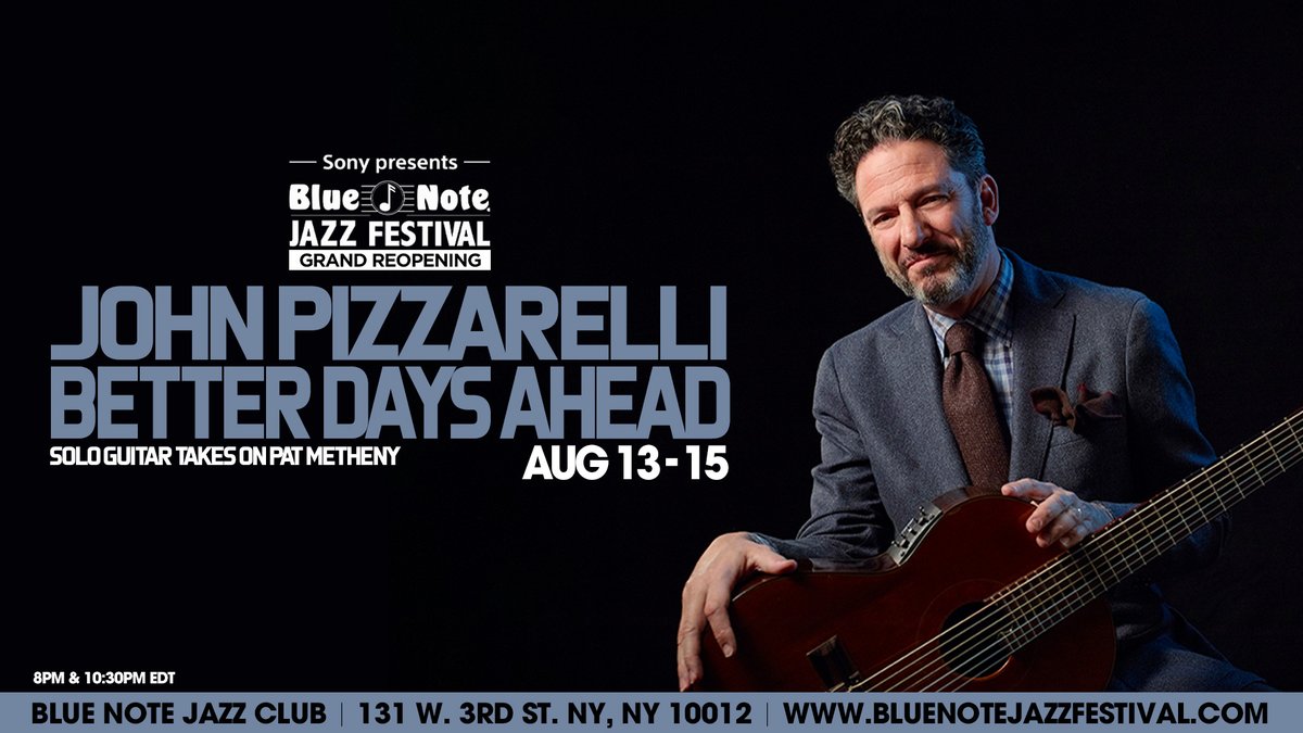Good news NYC - Additional tickets have been released for John Pizzarelli’s “Better Days Ahead” shows at @BlueNoteNYC this August, plus single seats are now available as well! If you don’t have tickets get, get yours now here: ticketweb.com/search?q=john+…