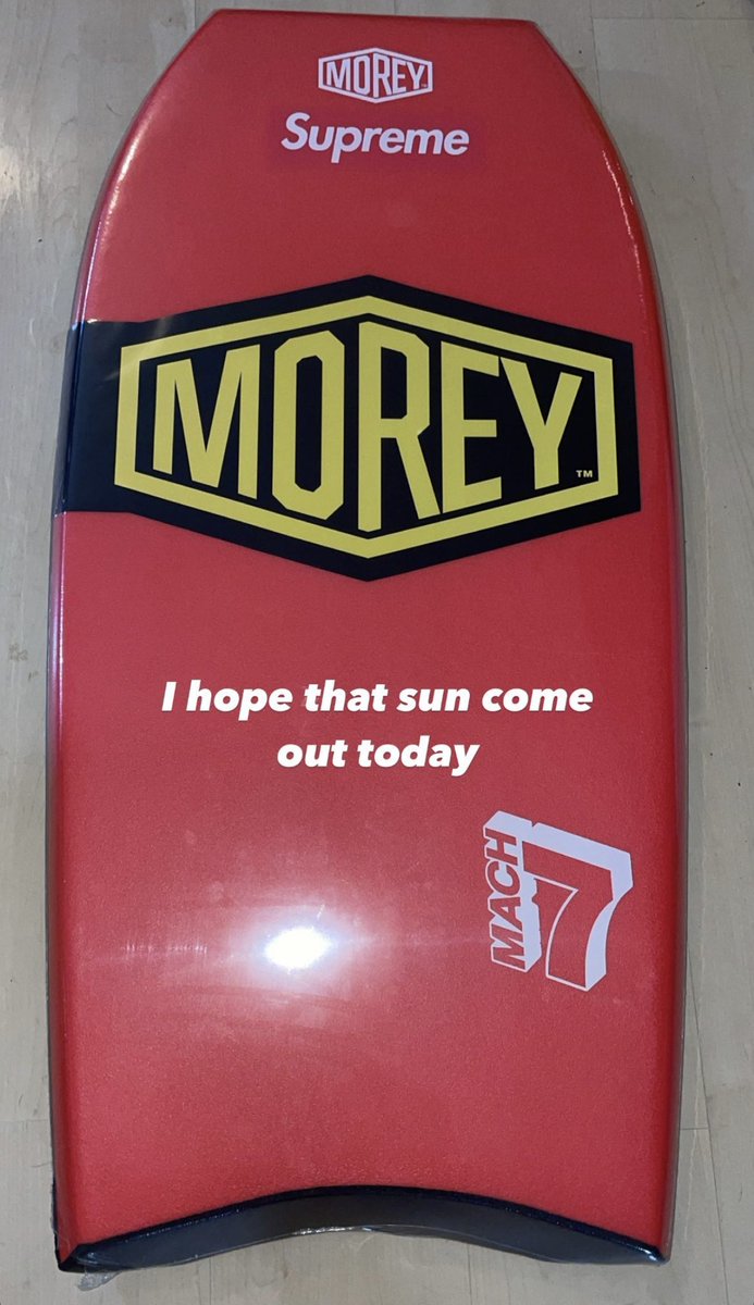 First look at the upcoming Supreme/Morey Mach 7 Bodyboard Releasing as earl...