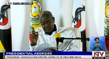 ntvuganda's tweet image. All cross-boundary and inter-district movement of public transport and by private vehicles or bodabodas is hereby suspended for 42 days starting today - President Museveni #NTVNews