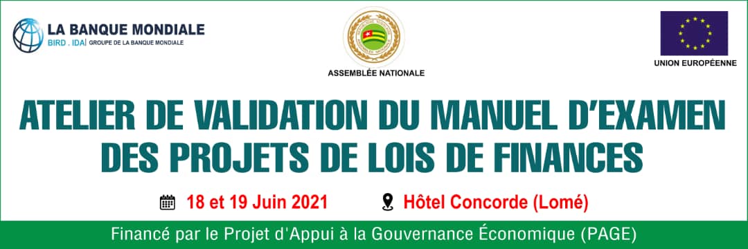 Le Manuel d'examen des projets de lois de finances du @ParlementTogo est bientôt une réalité grâce au PAGE financé par la <a href="/Banquemondiale/">Banque mondiale</a> et l'<a href="/AmbUETogo/">UE au Togo</a>. L'atelier de validation dudit manuel se poursuit jusqu'au 19/06/21.

<a href="/GouvTg/">Gouvernement Togolais/Togolese Government</a> <a href="/PresidenceTg/">Présidence Togolaise/Togolese Presidency</a> @mefpdtogo <a href="/CTsegan/">Chantal Yawa Djigbodi Tsègan</a>  <a href="/228togoviwo/">228Togoviwo 🇹🇬 ||</a>