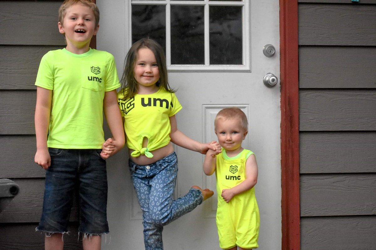 umc_inc's tweet image. Future UMC pipefitter? Project manager? Superintendent? CEO? Already sporting the brand, we'll be lucky when Brandon Pool’s kiddos are ready to join the team!