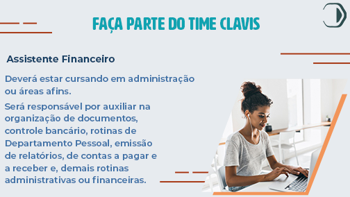 Vamos sextar com notícia boa?! A Clavis tem uma excelente 🚀💚
Acabamos de abrir uma vaga para Assistente Financeiro! 
Possui inglês intermediário, domina ferramentas Google e Office? Essa vaga é para você!

Acesse já: clavis.com.br/a-empresa/vaga…

#opentowork #vagas #vagasabertas