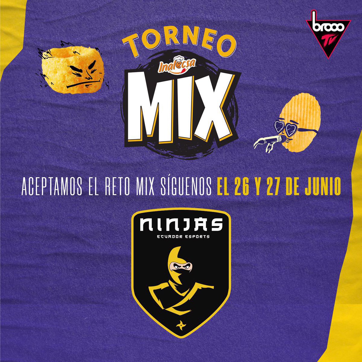 NinJas Ecuador estará participando en el torneo MIX de <a href="/Inalecsa/">Inalecsa</a> ,tres participantes de nuestro equipo serán concursantes en un MIX de juegos y buscarán coronarse como el ganador del primer torneo de esta categoría en Ecuador. La transmisión del eventos será en <a href="/BroooTV/">BroooTV</a> .