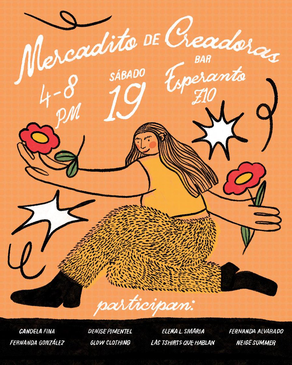 Hey, les recuerdo que mañana vamos a tener este mercadito en el bar. Lleguen a apoyar a todas estas mujeres cabronas y talentosas 💜⚡️