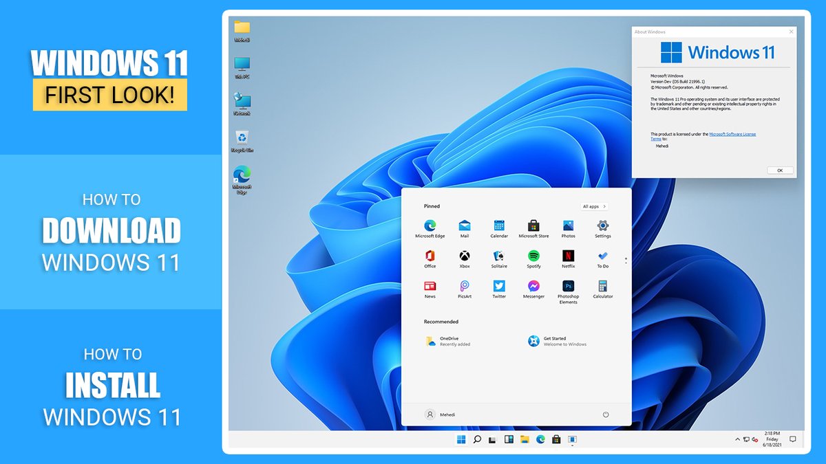 TechBallBD's tweet image. Windows 11 Pro First Look! - Download Link &amp;amp; How to Install  - উইন্ডোজ ১১ প্রো - [Bangla] - TechBall
youtu.be/M6R9-rZXdBw

#Windows_11_Pro #Download_Link #How_to_Install