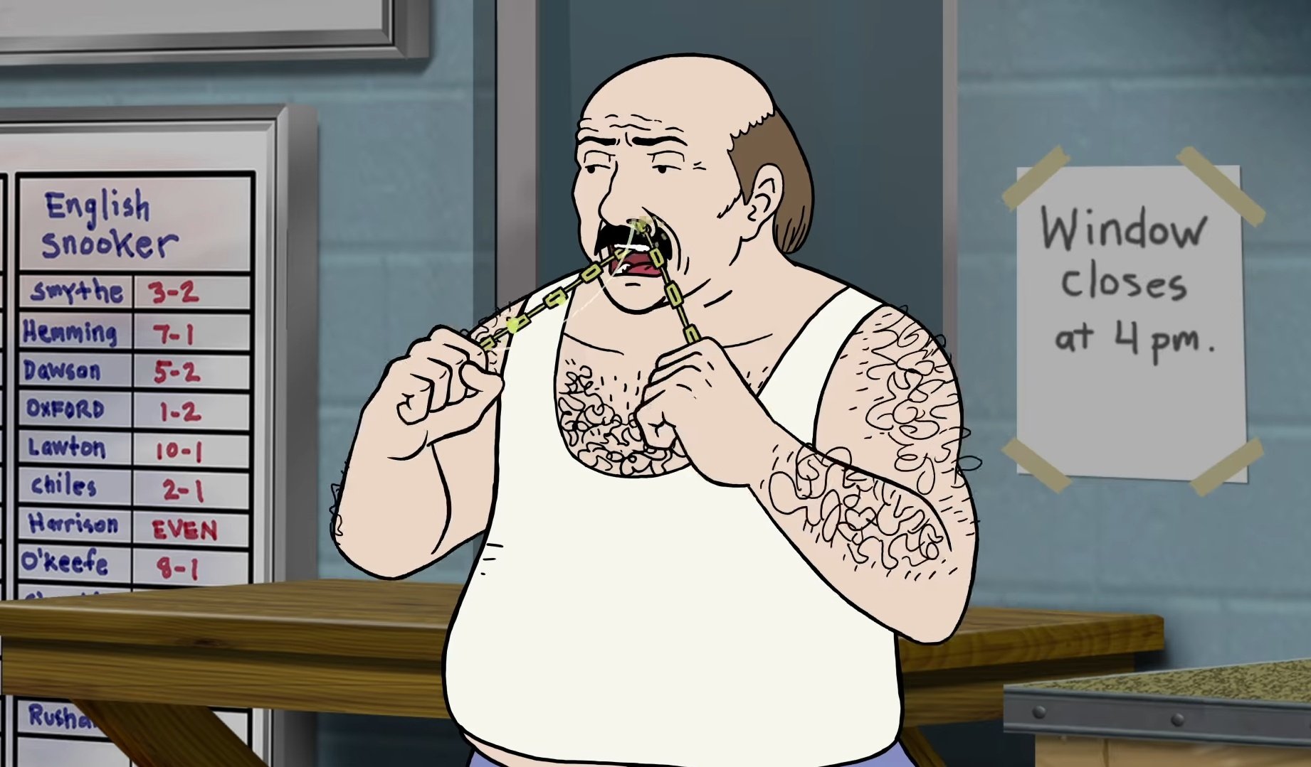 #NewDeal4Animation (B-Day 🥳) on Twitter: "@s0s2 did a similar in Aqua Teen Hunger Force, except he swallowed the chain first. He calls it "Mental Floss" 😆😆😆 https://t.co/8mRkGsporI" /