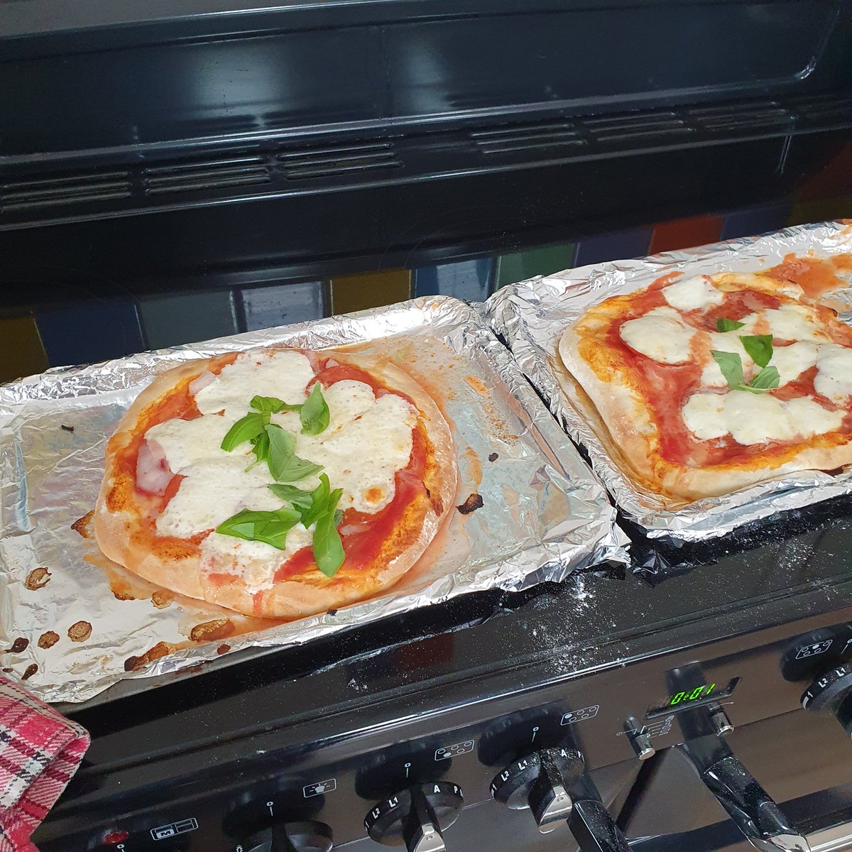 What to do when husband is away to Wembley?  Practise dough with daughter and enjoy homemade pizzas 🍕.