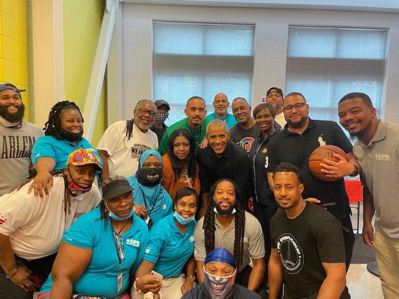 DCDPR's tweet photo. TONIGHT at 9PM watch - #Juneteenth: Together We Triumph on #ABC. Former President @BarackObama, Miles Rawls (Goodman League), and DC youth were interviewed by @MichaelStrahan at Barry Farm Recreation Center. Watch it the next day on #hulu. #MorethanRec #WhereFunHappens https://t.co/bhFIO511wV