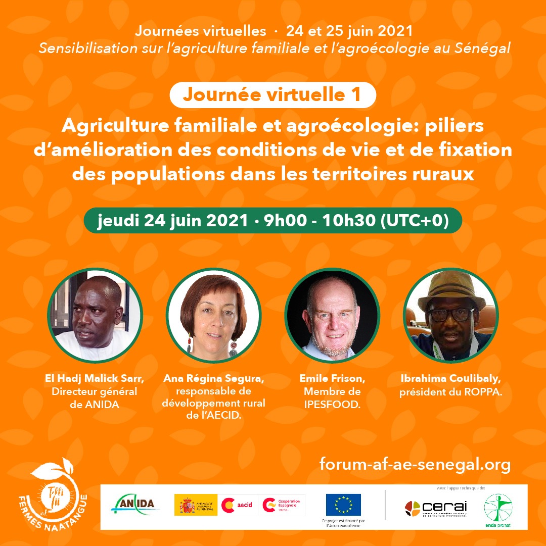 #ForumAfAeSenegal* 🌱
🗓️ *24 juin 2021 : Agriculture familiale et agroécologie : piliers d’amélioration des conditions de vie et de fixation des populations dans les territoires ruraux
forum-af-ae-senegal.org/rencontre-virt…
Inscrivez-vous gratuitement!*
forum-af-ae-senegal.org/inscription/
<a href="/CooperacionESP/">Cooperación Española</a>