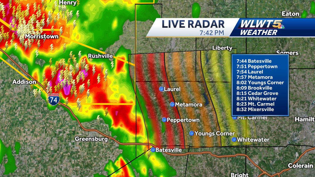 Heads up if you're on/around Brookville Lake! This storm is moving in fast and will pack a punch. Head inside asap.
