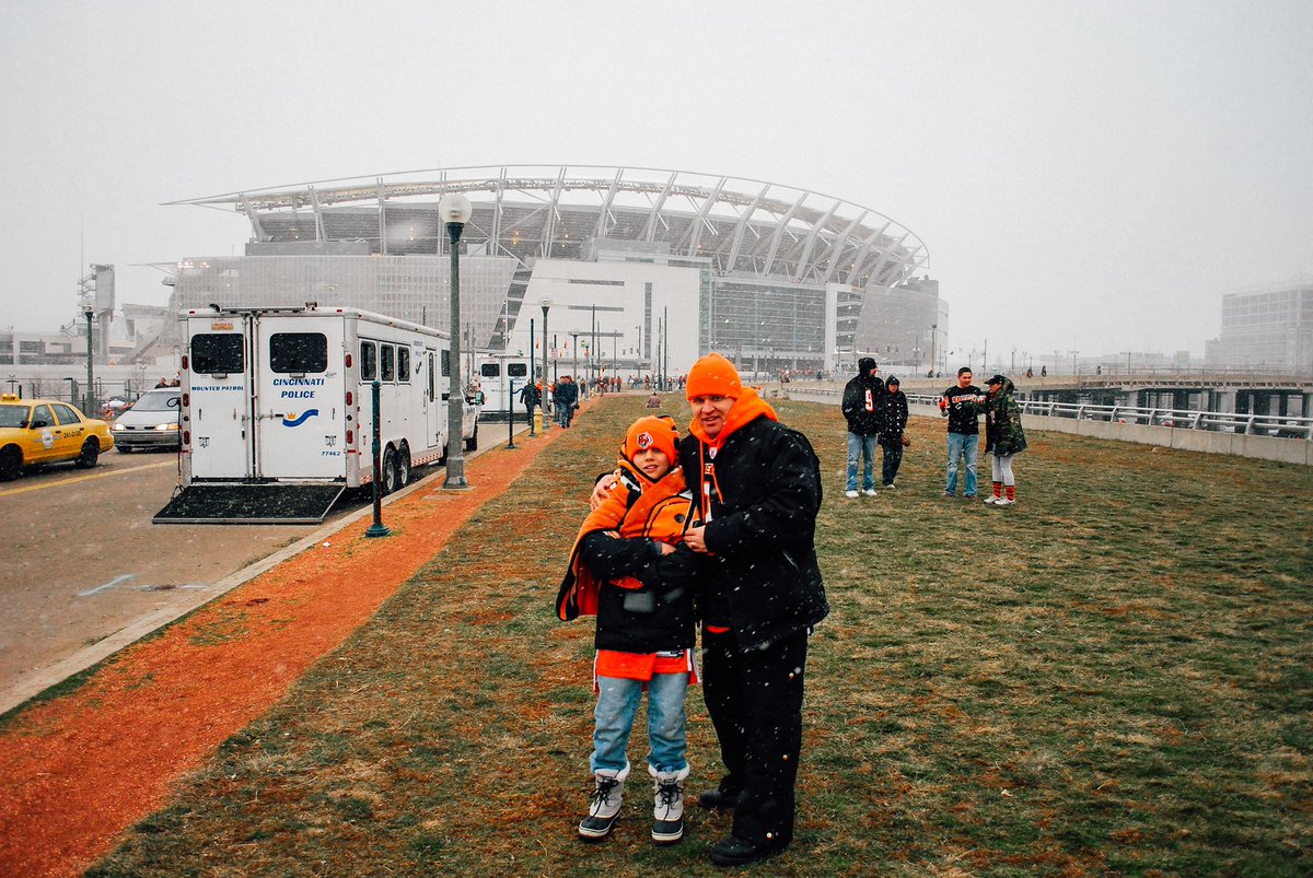 prestonsphoto's tweet photo. In 2009 this is my father and I at my first Bengals game. 

Fast forward 12 years and I’m a very small part in making their new unis look cool. 

Moral of the story?

You know know where life will take you. https://t.co/HOlHwWFntn