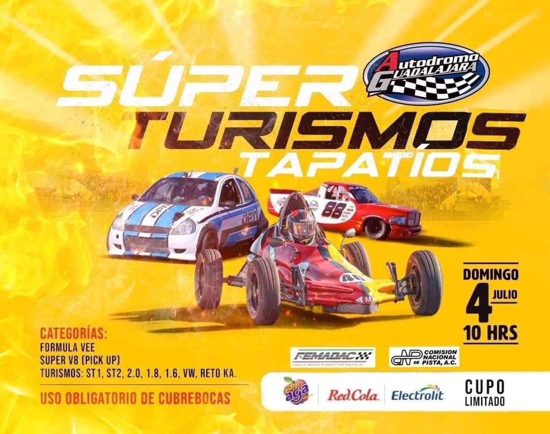 STapatios's tweet image. 4 de julio, tercera fecha Súper Turismos Tapatíos, 4 categorías, 8 carreras #sttoccidente