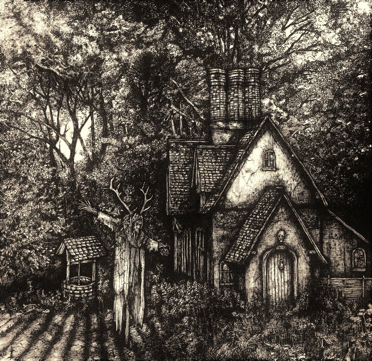 Reclaimed by nature. Pen and ink, june 2021.
#FolkloreThursday #Folklore #Ruralgothic #folkhorror #folkhorrorrevival #macabre