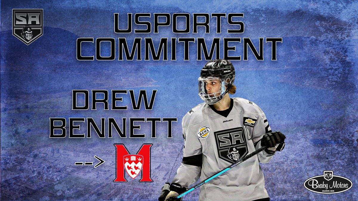 SASilverbacks's tweet photo. NEWS: We are thrilled to announce that graduating forward @drewbennett91 has committed to play @USPORTS_Hockey for @McGillHockey, one of the oldest &amp; most successful programs in Canadian University hockey!  

Congrats Drew!

#GoBacksGo https://t.co/mxdTNf6HcR