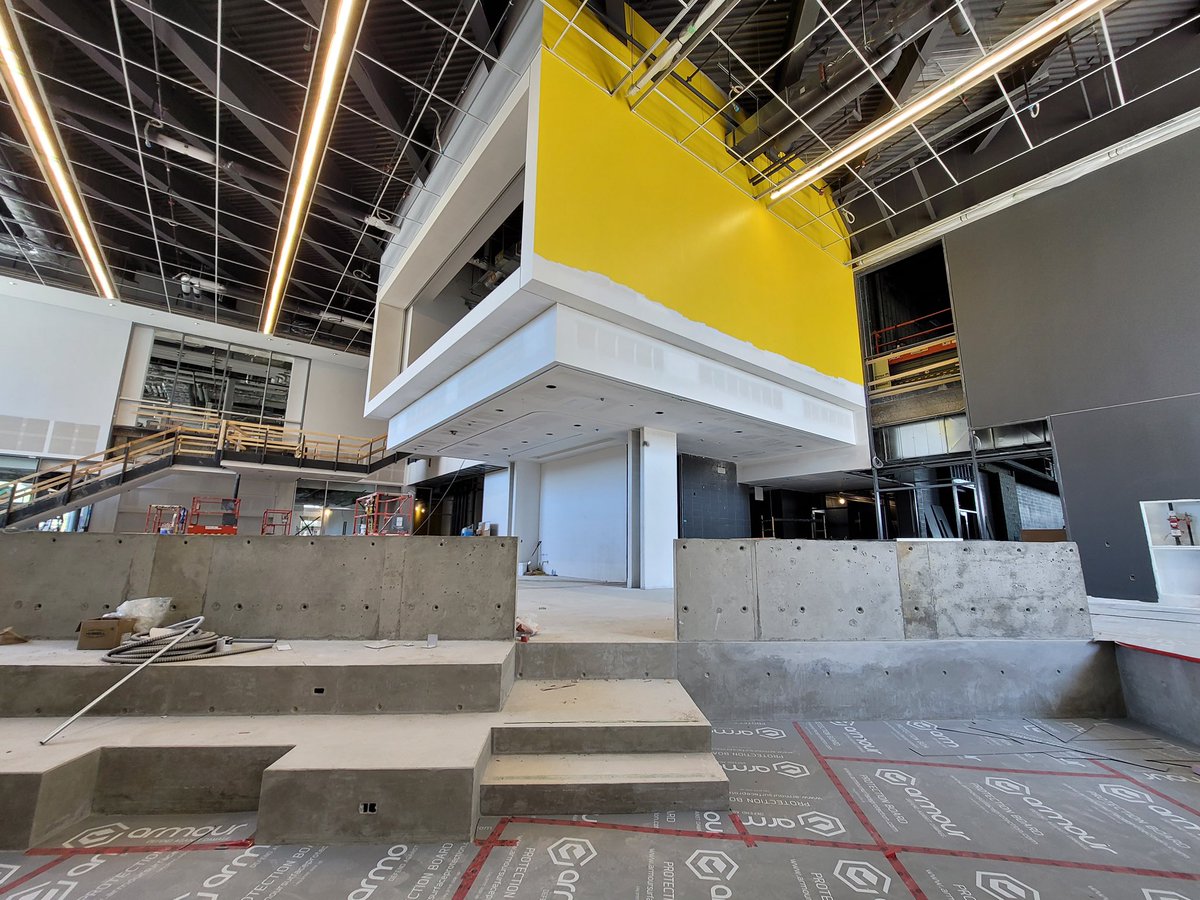 CSPArch's tweet photo. Love these shots of our @UWindsor Lancers build from CS&Per Ryan Alexander taken last week. Fun to see that Lancers yellow making an appearance inside already!
•
•
•
•
#construction #constructionprogress #uwindsor #architecture #design #contractadmin #sitephotos #sitedays https://t.co/oKDDDrT0g7